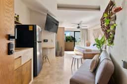 Boho Studio in Aldea Zama - King Bed + Pool - Image 3